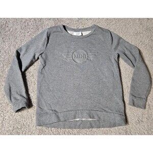 Mini Cooper Embossed Crewneck Sweatshirt Women's Size Small Gray Cotton BMW AG